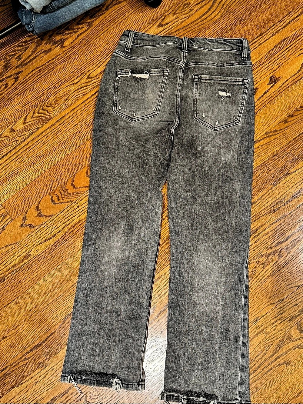 Risen Jeans RDP5536 Distressed Straight Leg Jeans Gray Waist 29